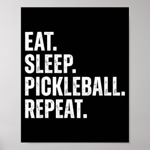 Affiche Manger Dormir Pickleball Répéter Cadeau Drôle de J