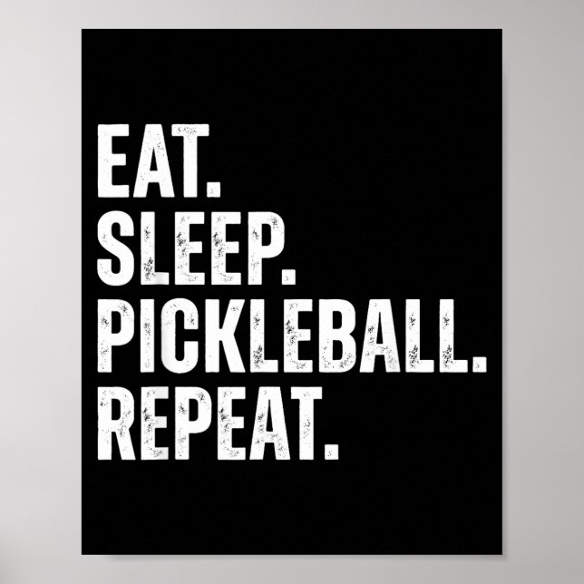 Affiche Manger dormir pickleball répéter cadeau drôle de j (Devant)