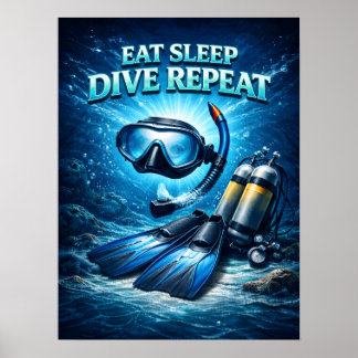 Affiche Manger Dormir Plonger Flamme