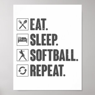 Affiche Manger Dormir Softll Répéter - Softll Cadeau Pour
