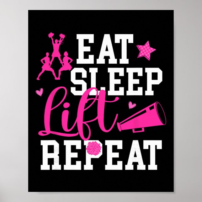 Affiche Manger Dormir Soulever Acclamer Se Cheerleading Se (Devant)