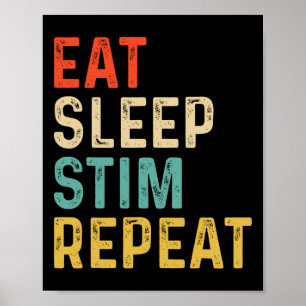Affiche Manger Dormir Stim Répéter Autisme Sensibilisation