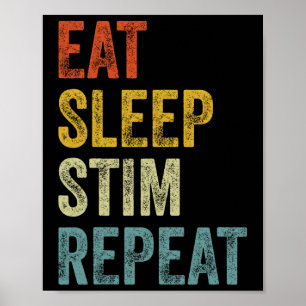 Affiche Manger Dormir Stim Répéter Drôle Enfants Sensibili