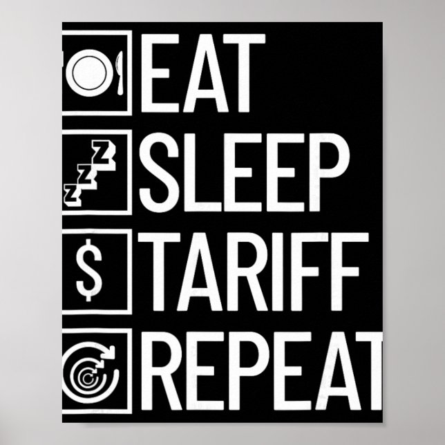 Affiche Manger Dormir Tarif Répéter Drôle Tarif Trump  (Devant)