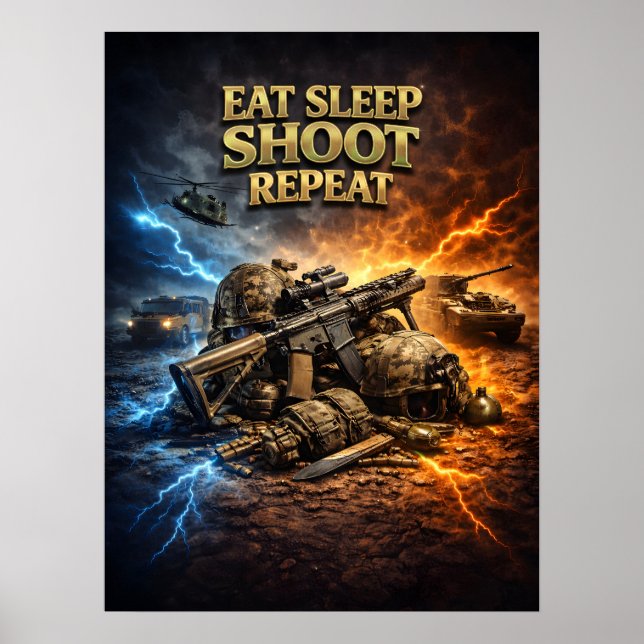 Affiche Manger Dormir Tirer Répéter (Devant)