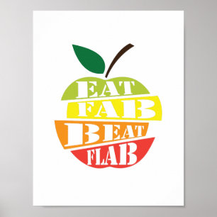 Affiche Manger fabuleux, battre la graisse conception de c