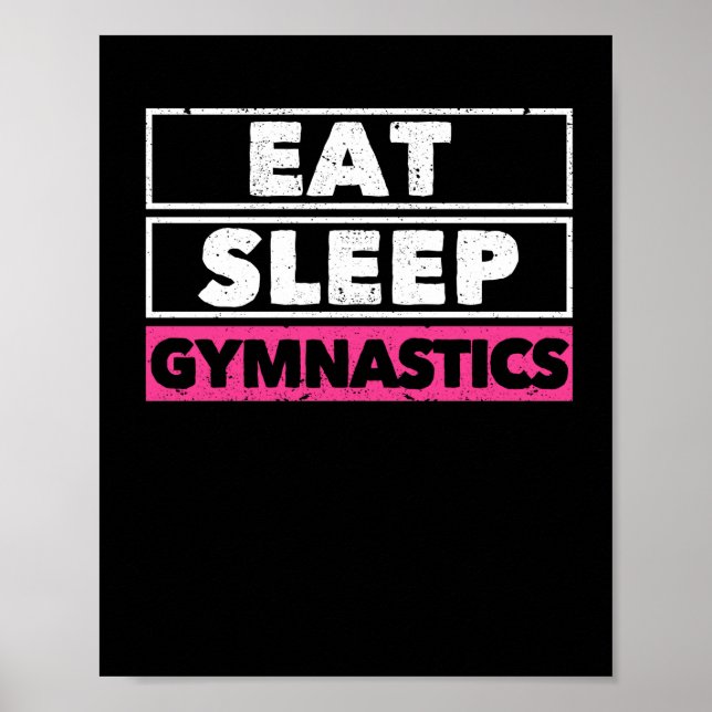 Affiche Manger Gymnastique du sommeil Répéter Gymnaste drô (Devant)