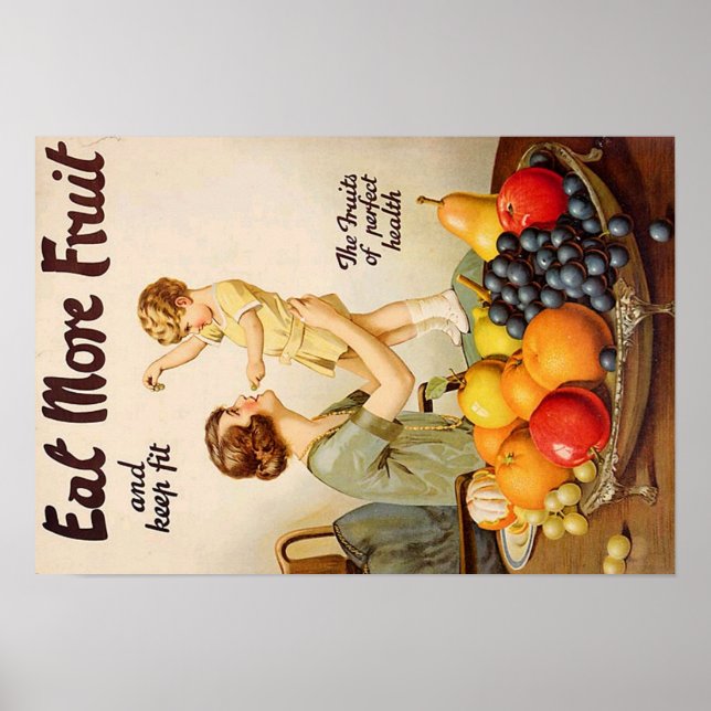 AFFICHE MANGER PLUS D'AFFICHE DE FRUITS (Devant)