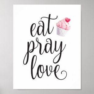 Affiche Manger Pray Love Typographie Citation littéraire C