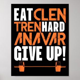 Affiche Manger Sain Tren Dur Gym Bodybuilding Fitness Work