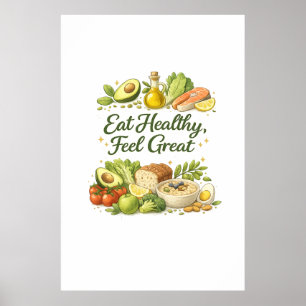 Affiche Manger Sainement Se Sentir Bien – Style de Vie Nut
