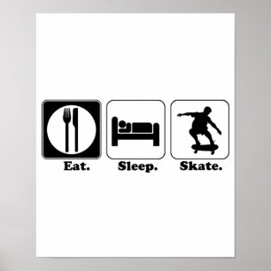Affiche manger skate de sommeil
