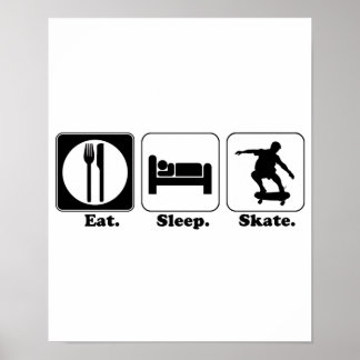 Affiche manger skate de sommeil