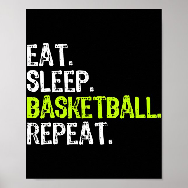 Affiche Manger Sleep Basketball Répéter Lecteur Fun Cool L (Devant)