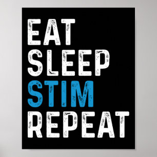 Affiche Manger Sleep Stim Répéter Stimming Sensibilisation