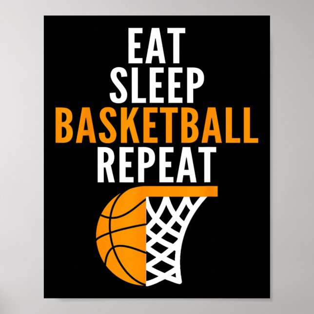 Affiche manger sommeil basketball répétition joueurs de ba (Devant)
