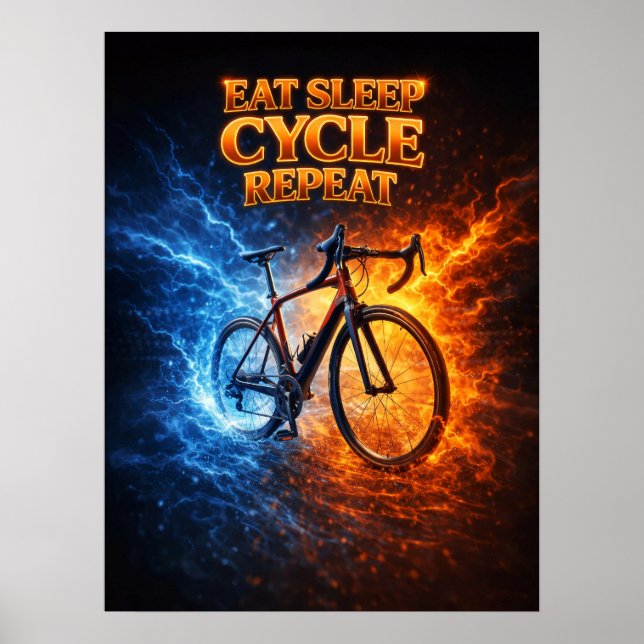 Affiche Manger Sommeil Cycle Rétro (Devant)