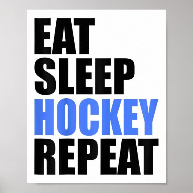 Affiche Manger Sommeil Hockey Répéter Patinage sur Champ d (Devant)