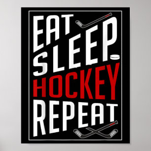 Affiche Manger Sommeil Hockey Répéter Terrain Joueurs de h
