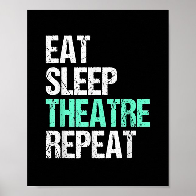 Affiche Manger Théâtre du sommeil Répéter (Devant)