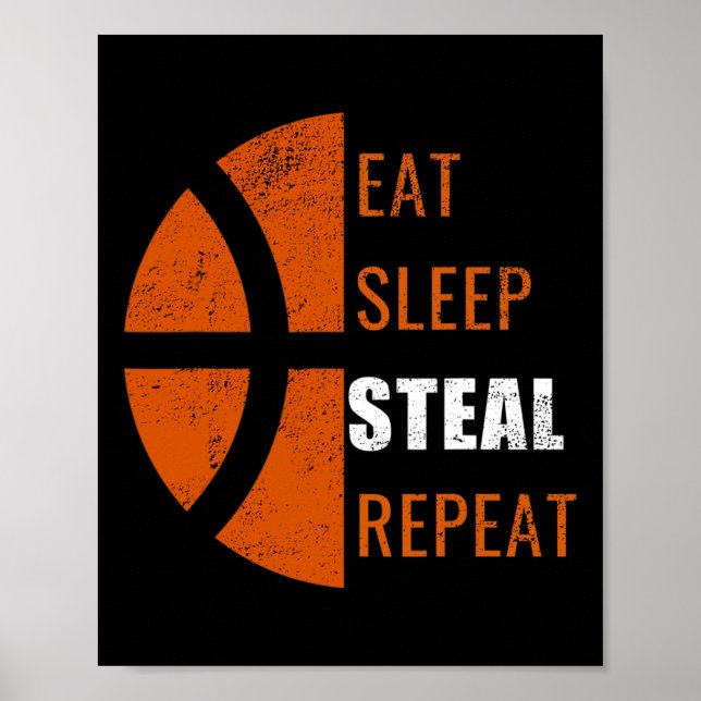 Affiche Manger Vapeur de sommeil Répéter Fun Basketball Ho (Devant)