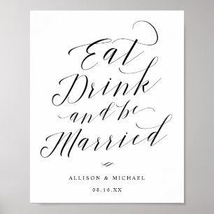 Affiche Mangez boire et être marié Script Panneau de récep