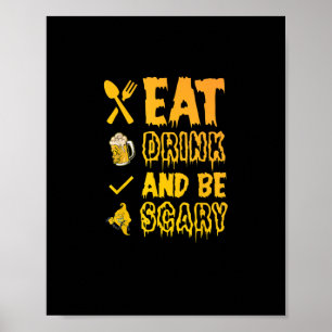Affiche Mangez Boire Et Soyez Effrayant I Halloween Retro