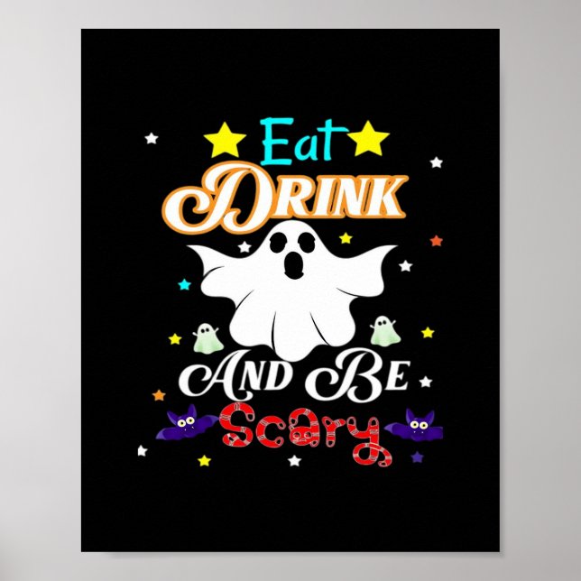 Affiche Mangez Boire Et Soyez Effrayant Joyeux Halloween J (Devant)