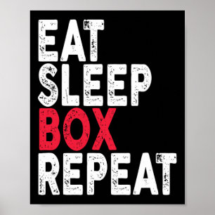 Affiche Mangez boîte de sommeil Répétez boîte de boîte Tee