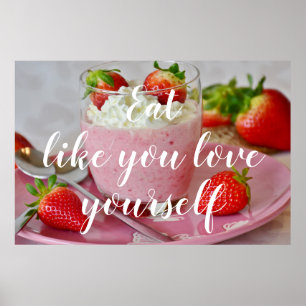 Affiche Mangez Comme Vous Vous Aimez // Fraise Smoothie