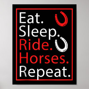 Affiche Mangez Des Chevaux De Sommeil Répétez L'Humour Pou