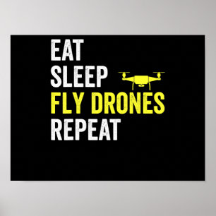 Affiche Mangez des drones de drones de sommeil Répéter dro