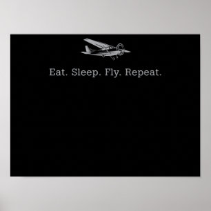 Affiche Mangez des drones de vol de sommeil Répéter le cad