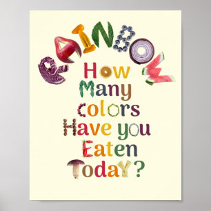 Affiche Mangez l'arc-en-ciel tous les jours - Nutrition et