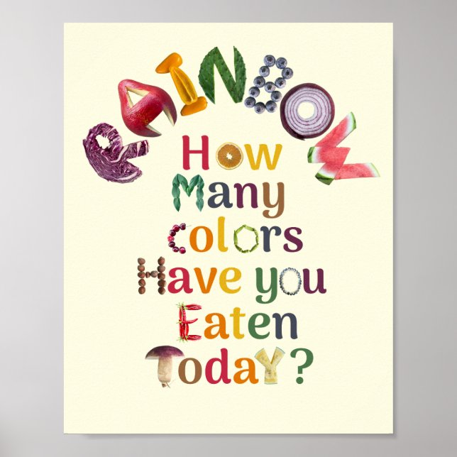 Affiche Mangez l'arc-en-ciel tous les jours - Nutrition et (Devant)