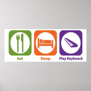 Affiche Mangez le clavier de jeu de sommeil