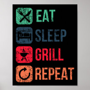 Affiche Mangez le grill du sommeil Répéter