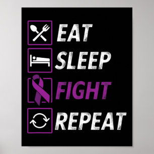 Affiche Mangez le sommeil combat Répétez l'épilepsie au ru