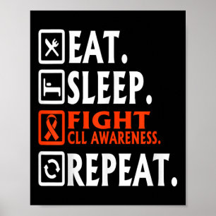 Affiche Mangez Le Sommeil Combattre Leucémie Lymphocytique