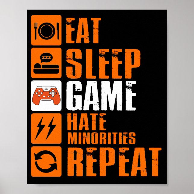 Affiche Mangez le sommeil Jeu Haine Minorités Répéter (Devant)