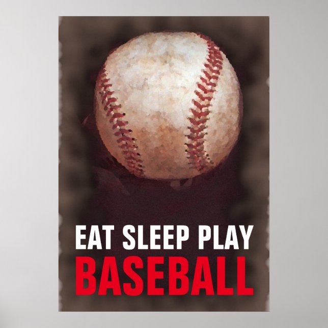 Affiche Mangez le sommeil Jouer au baseball (Devant)