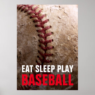 Affiche Mangez le sommeil Jouer au baseball