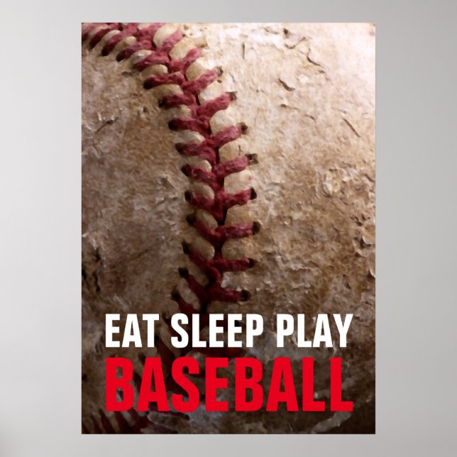 Affiche Mangez le sommeil Jouer au baseball (Devant)