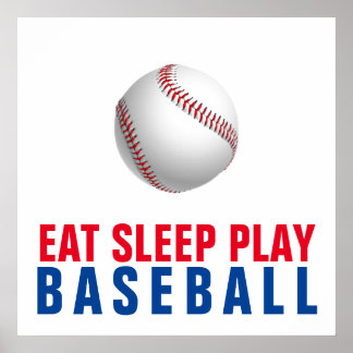 Affiche Mangez le sommeil Jouer au baseball