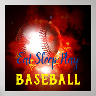 Affiche Mangez le sommeil Jouer au baseball