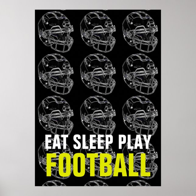 Affiche Mangez Le Sommeil Jouer Football Sport Motivation (Devant)