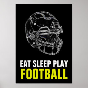 Affiche Mangez Le Sommeil Jouer Football Sport Motivation