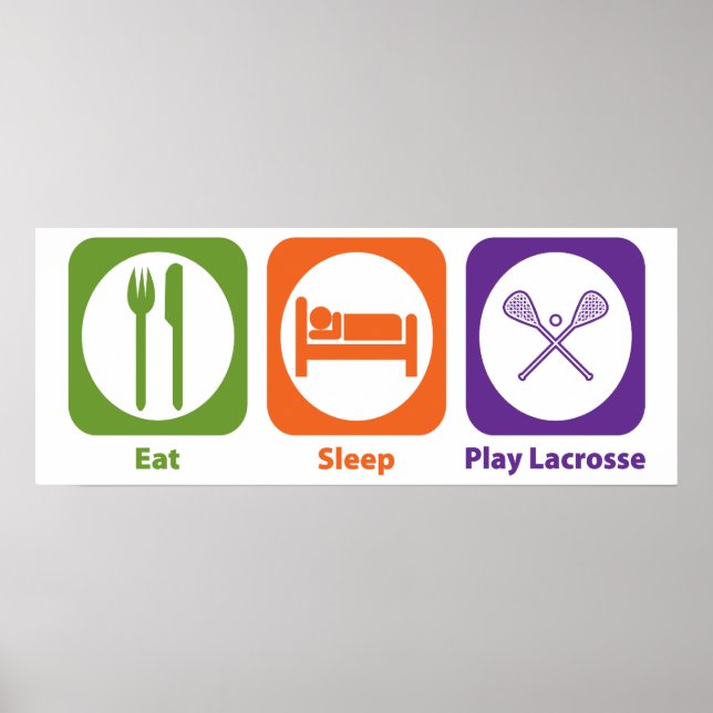 Affiche Mangez le sommeil Jouer Lacrosse (Devant)