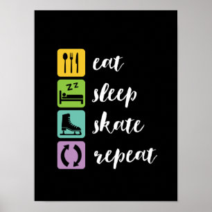 Affiche Mangez le sommeil Patinage amusant Patinage artist