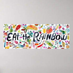 Affiche Mangez les Légumes de fruits colorés Rainbow